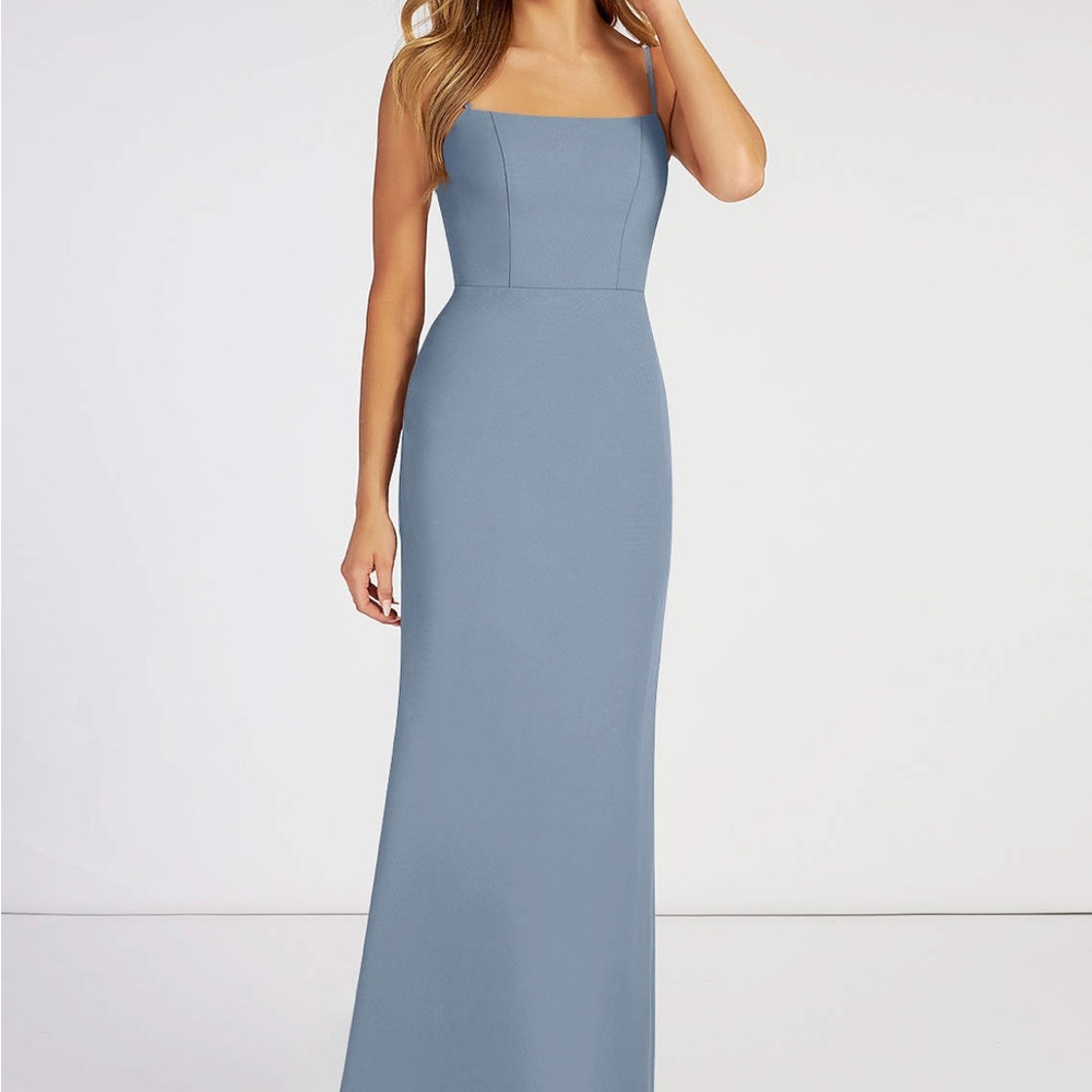 Azazie dusty blue size 8